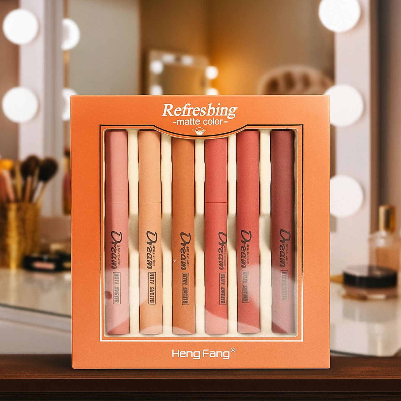 HENG FANG Set OF 6 - Waterproof Matte Color Makeup Lipsticks