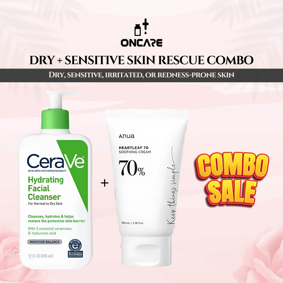 Dry + Sensitive Skin Rescue Combo (CeraVe + Anua)